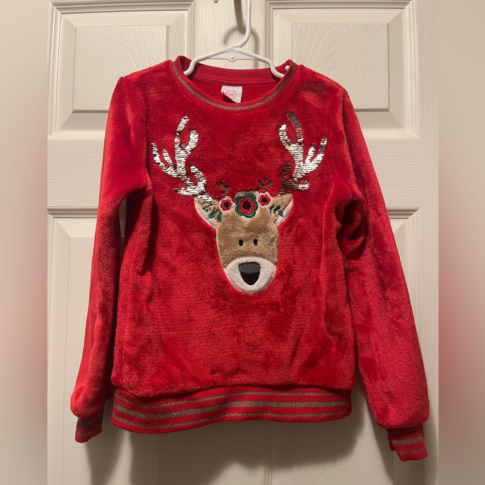 Wonder Nation girls size S (6-6x) reindeer sweatshirt